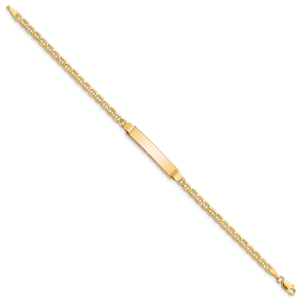 10k Semi-solid Anchor Link ID Bracelet - Image 2