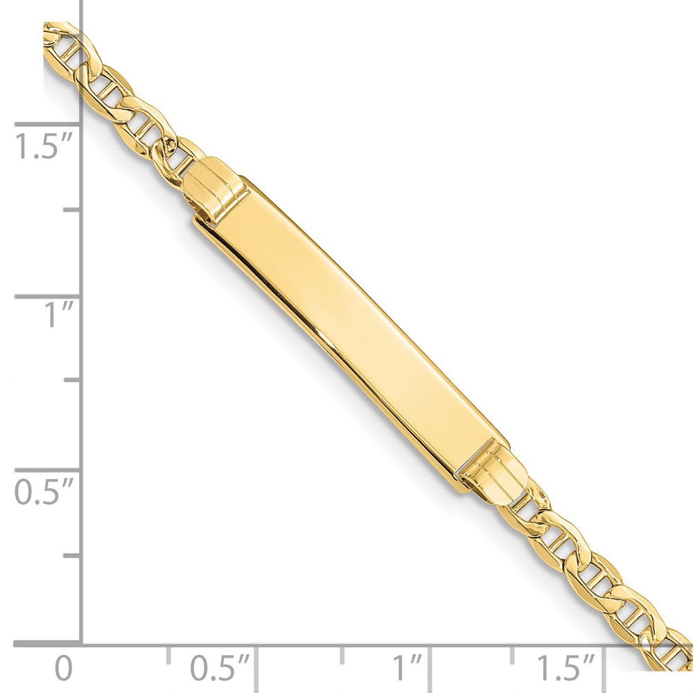 10k Semi-solid Anchor Link ID Bracelet - Image 3