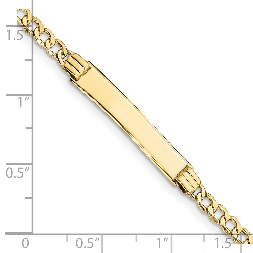 10k Semi-solid Curb Link ID Bracelet - Image 4