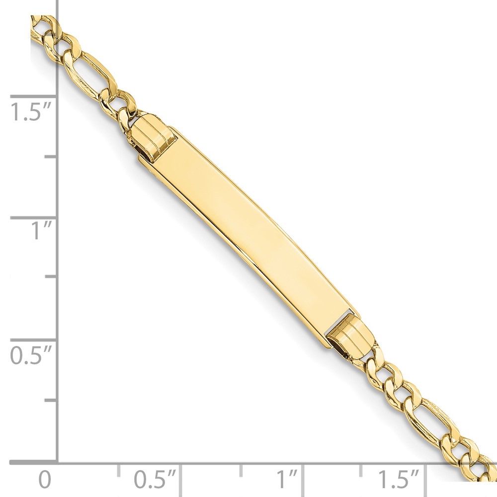 10k Semi-solid Figaro Link ID Bracelet - Image 3