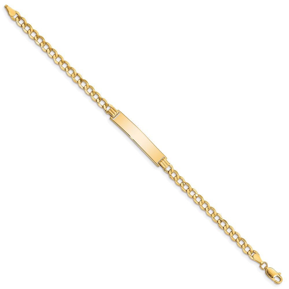 10k Semi-solid Curb Link ID Bracelet - Image 2