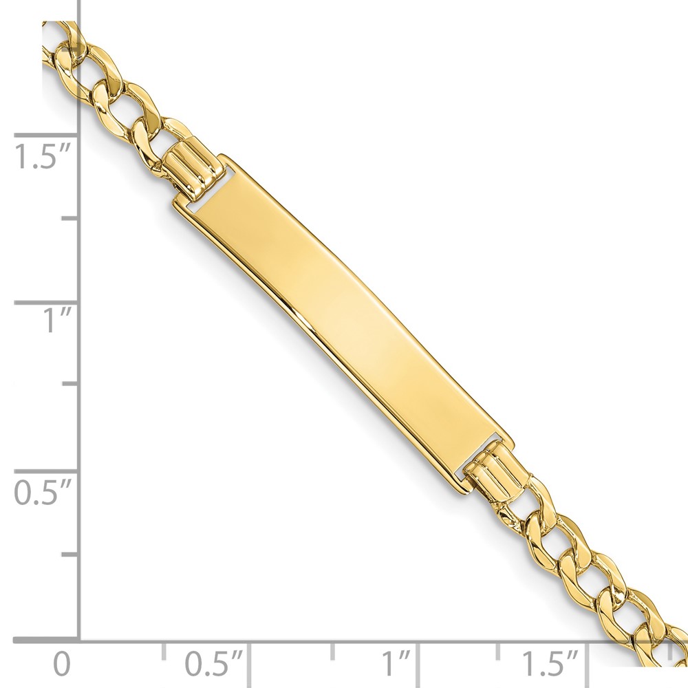 10k Semi-solid Curb Link ID Bracelet - Image 3
