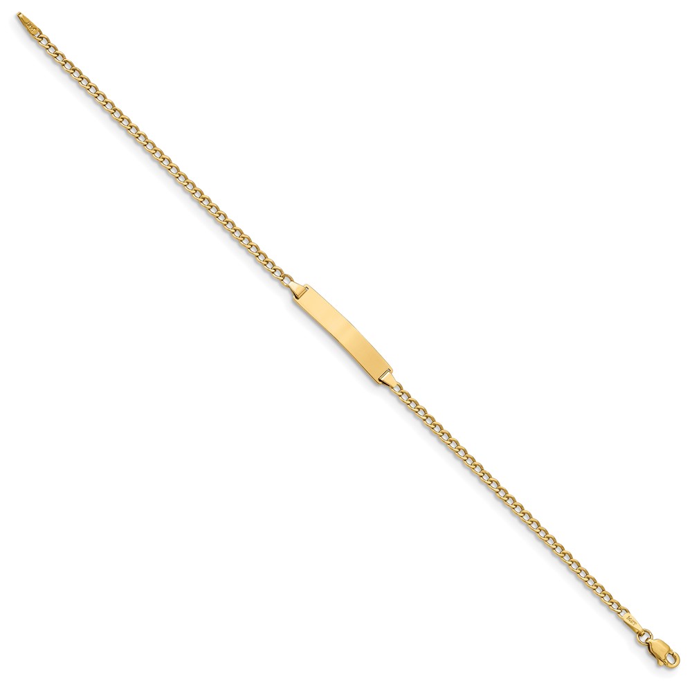 10k Semi-solid Curb Link ID Bracelet - Image 2
