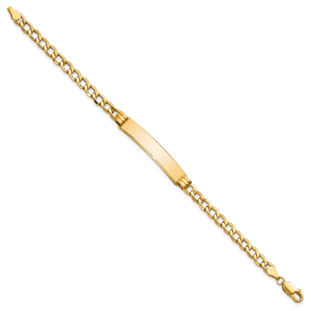 10k Semi-solid Curb Link ID Bracelet - Image 2