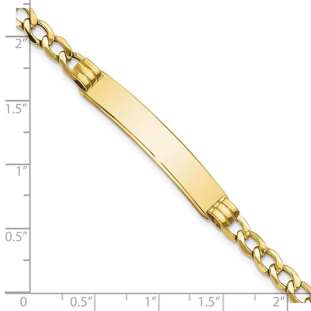 10k Semi-solid Curb Link ID Bracelet - Image 3