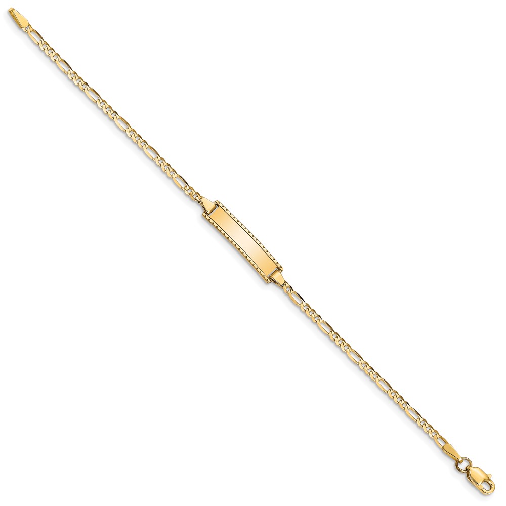 10k Figaro Link ID Bracelet - Image 2
