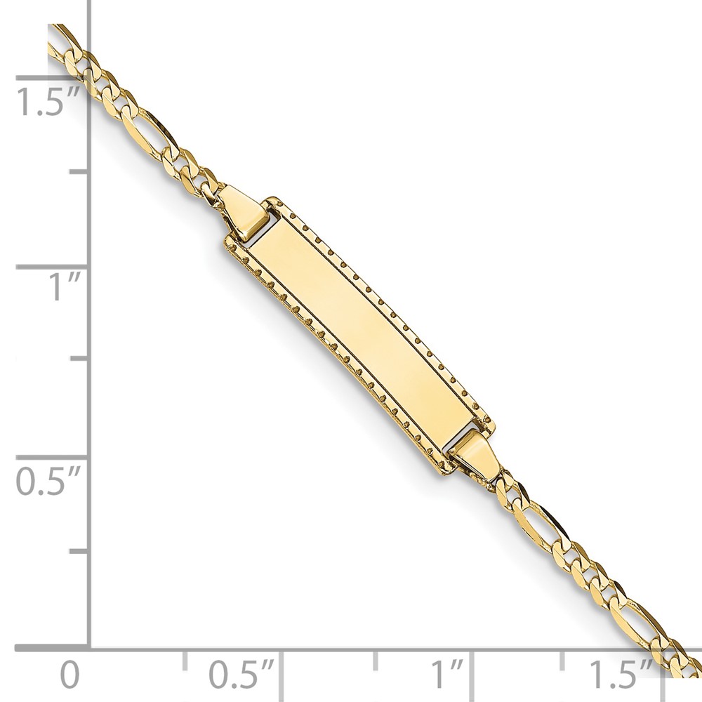 10k Figaro Link ID Bracelet - Image 3