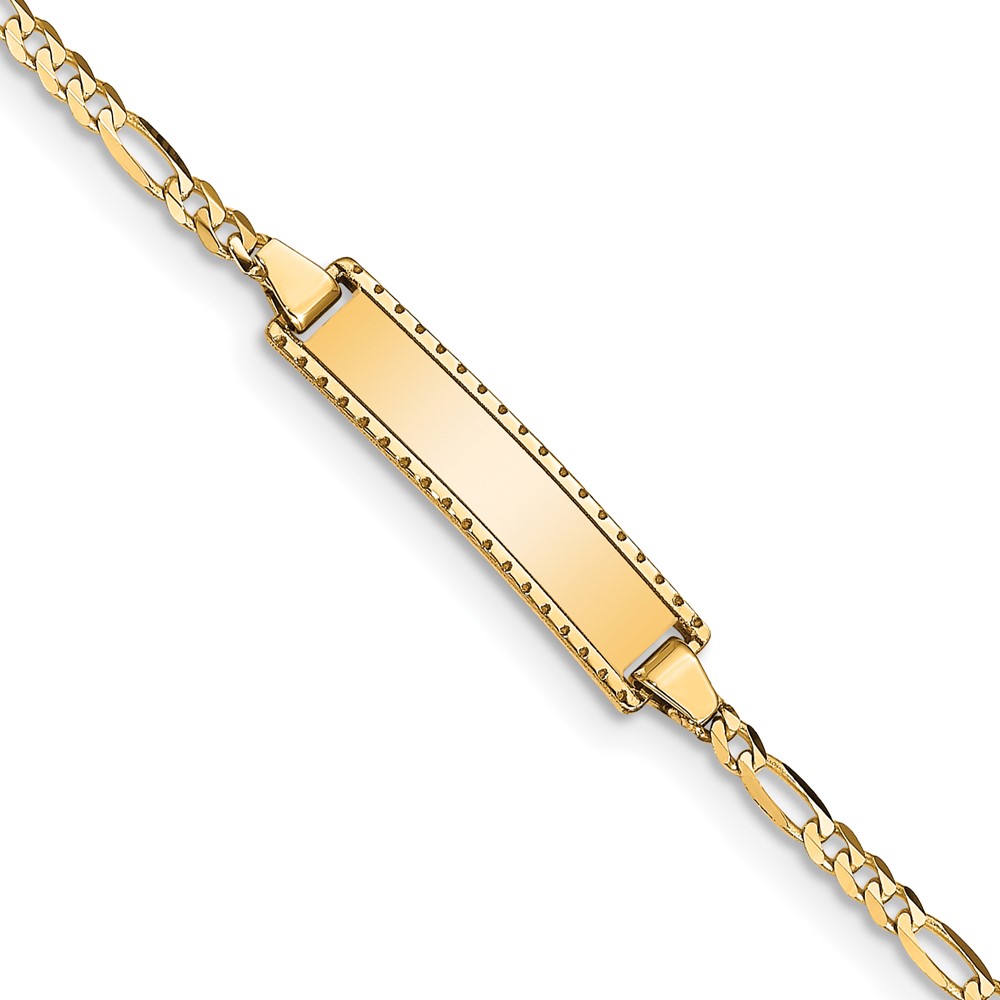 10k Figaro Link ID Bracelet - Image 1