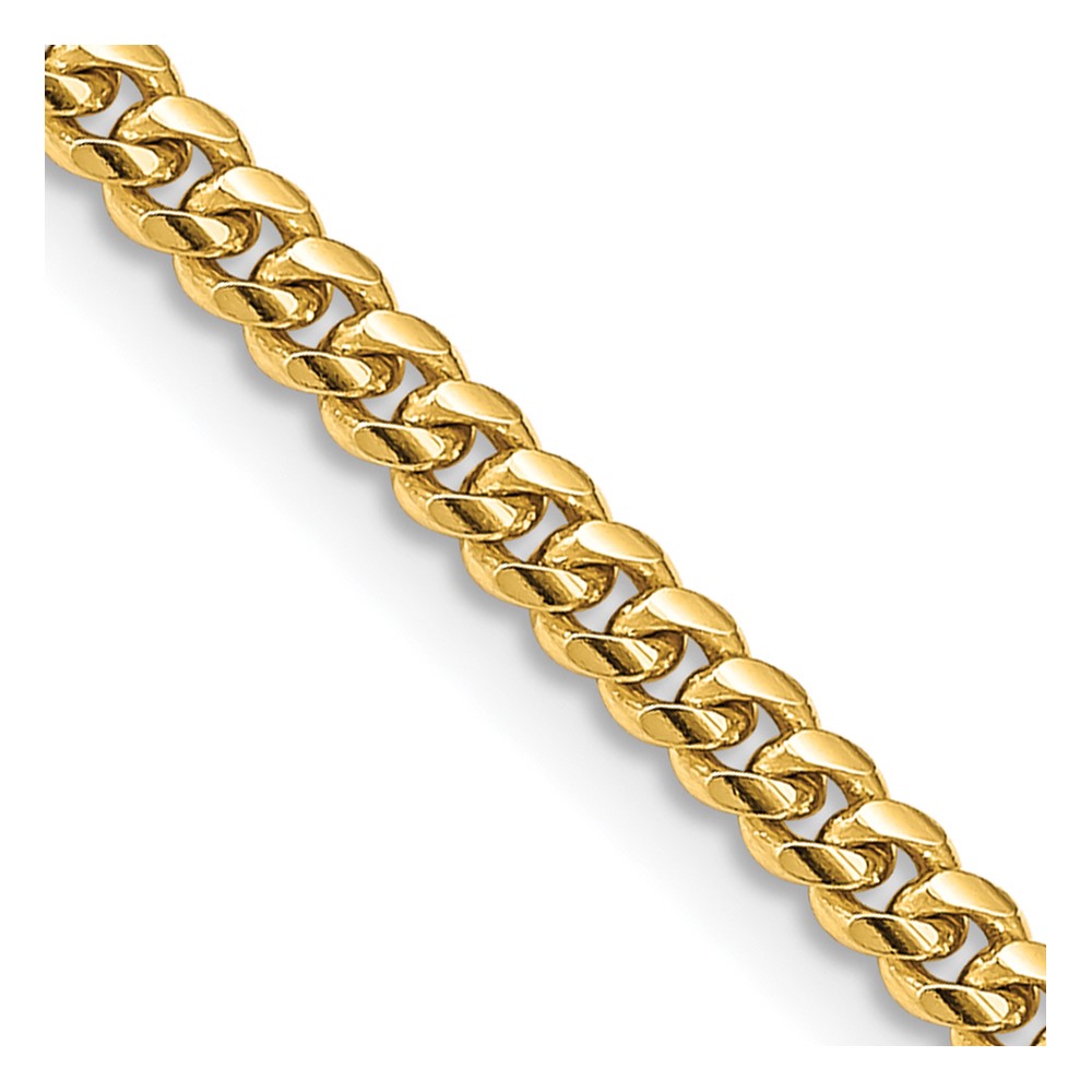 10K 3.5mm Solid Miami Cuban Chain - Image 1