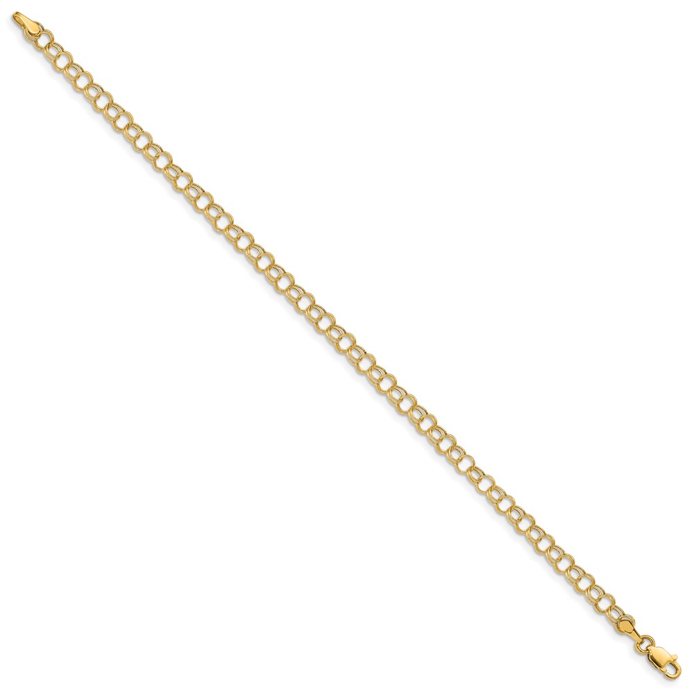 10k Hollow Double Link Charm Bracelet - Image 3