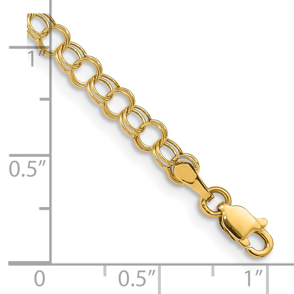 10k Hollow Double Link Charm Bracelet - Image 2