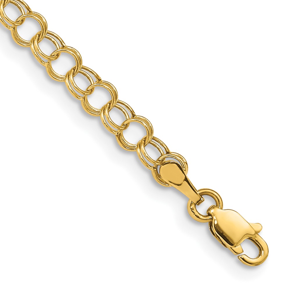 10k Hollow Double Link Charm Bracelet - Image 1