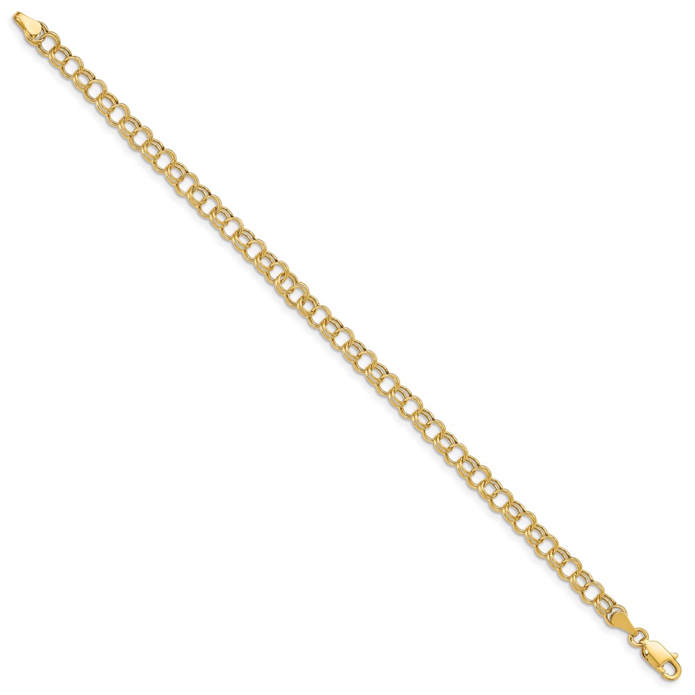 10k Hollow Double Link Charm Bracelet - Image 3