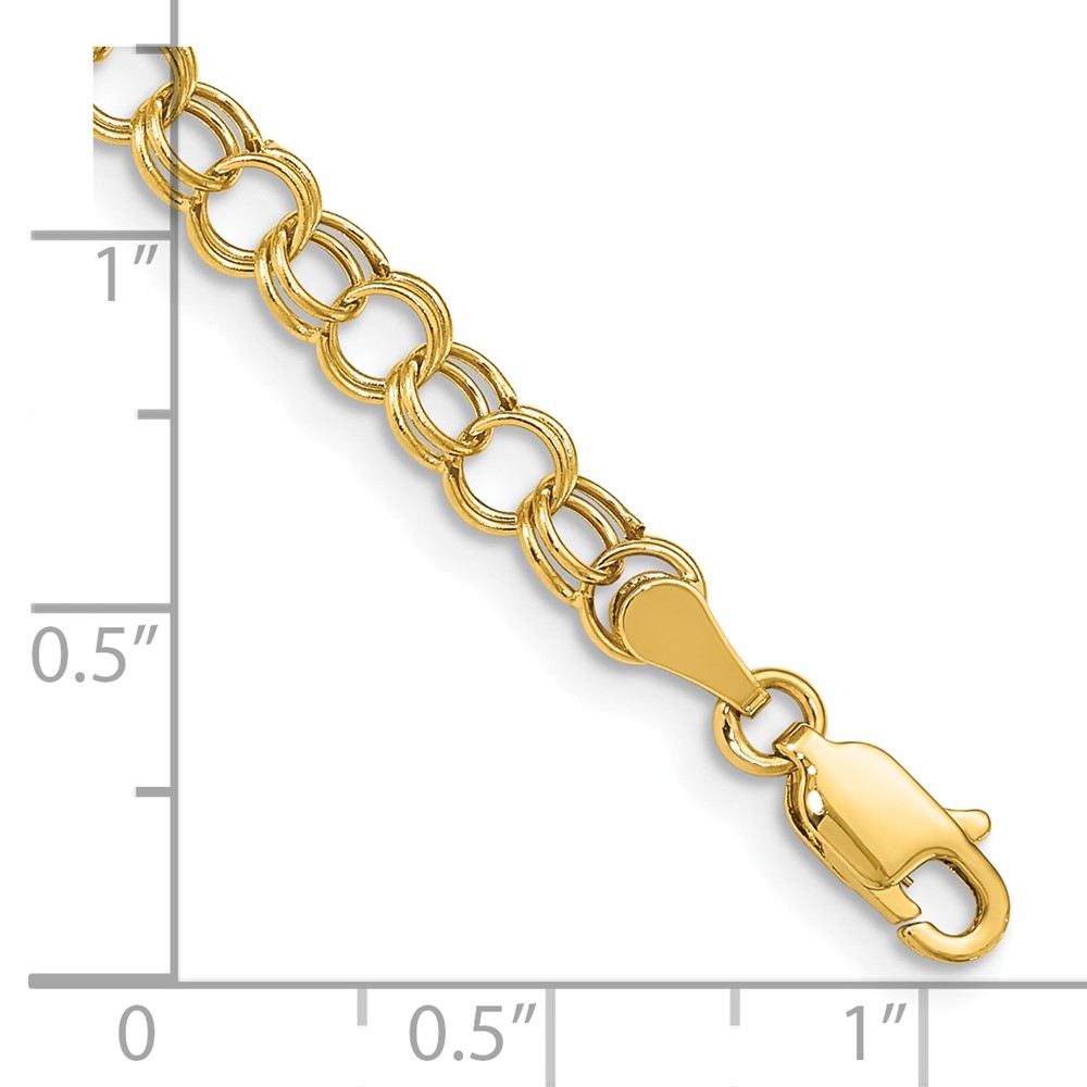10k Hollow Double Link Charm Bracelet - Image 2