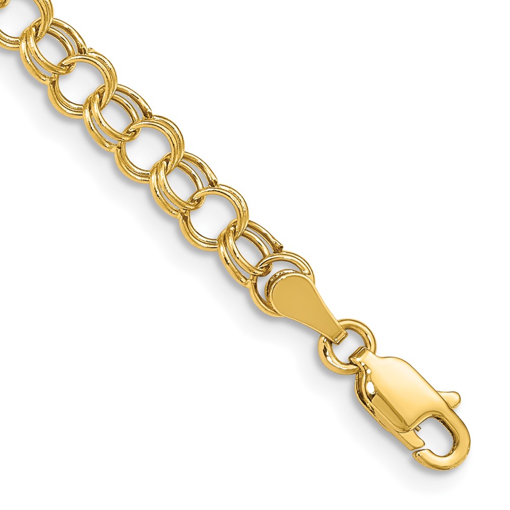 10k Hollow Double Link Charm Bracelet - Image 1
