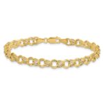 10k Hollow Double Link Charm Bracelet - Image 3