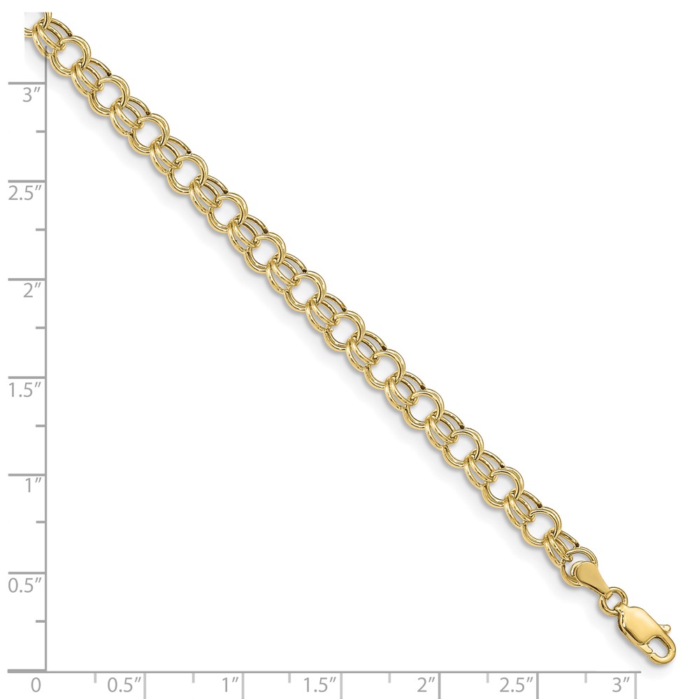 10k Hollow Double Link Charm Bracelet - Image 4