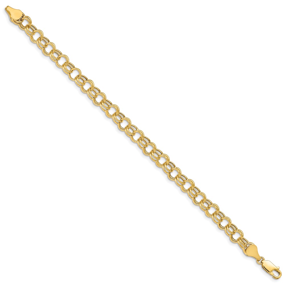 10k Hollow Double Link Charm Bracelet - Image 2