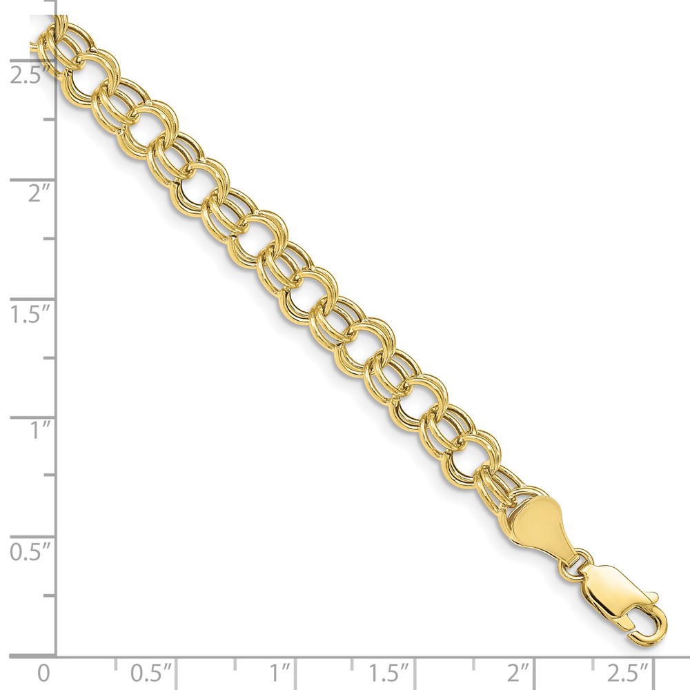10k Hollow Double Link Charm Bracelet - Image 3