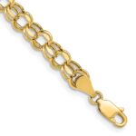 10k 7in 5.5mm Hollow Diamond-cut Double Link Charm Bracelet
