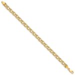 10k 7in 5.5mm Hollow Diamond-cut Double Link Charm Bracelet - Image 2