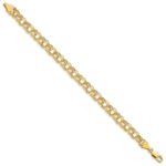 10k 7in 6.5mm Hollow Diamond-cut Double Link Charm Bracelet - Image 2
