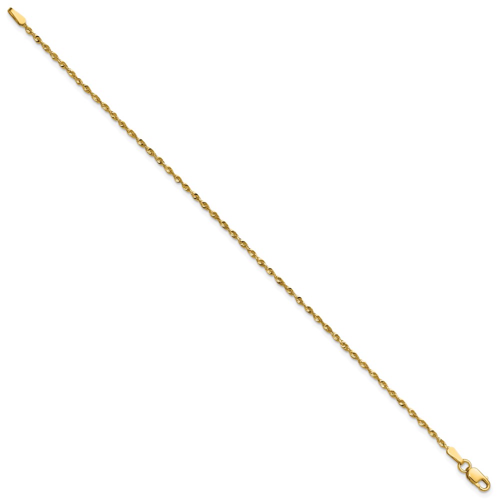 10k 1.5mm Extra-Light D/C Rope Chain Anklet - Image 2