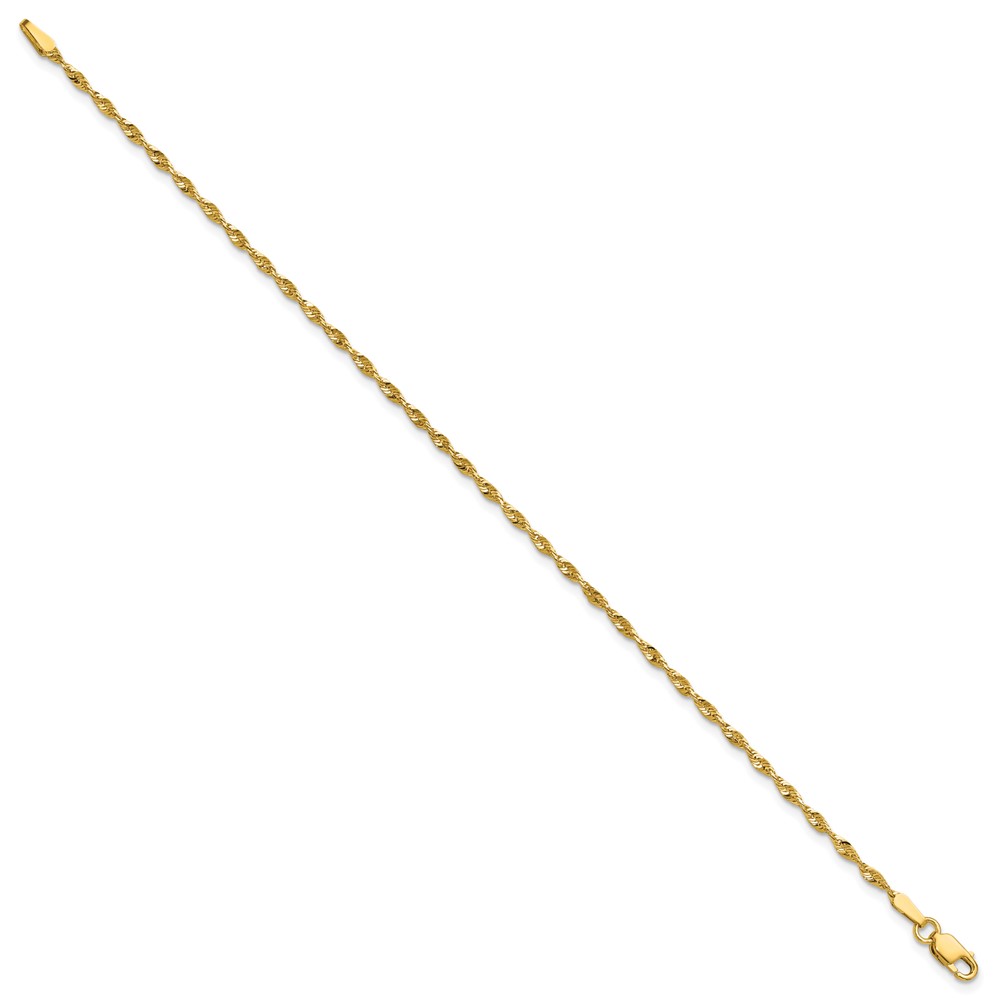 10k 1.8mm Extra-Light D/C Rope Chain Anklet - Image 2