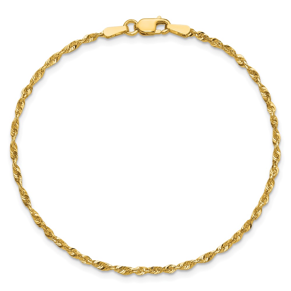 10k 1.8mm Extra-Light D/C Rope Chain Anklet - Image 5