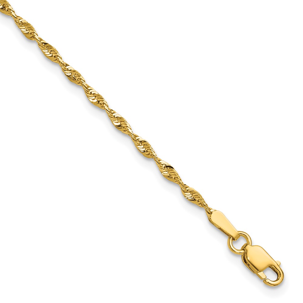 10k 1.8mm Extra-Light D/C Rope Chain Anklet - Image 1