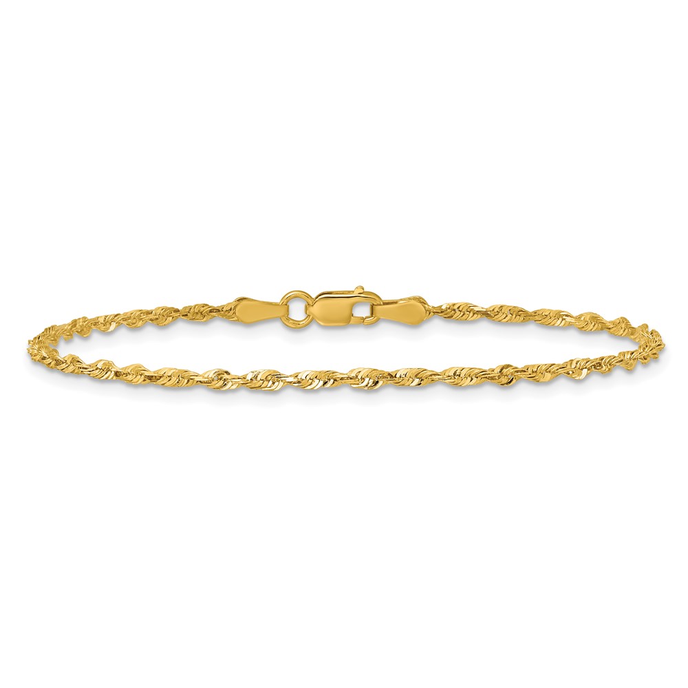10k 2.0mm Extra-Light D/C Rope Chain Anklet - Image 4