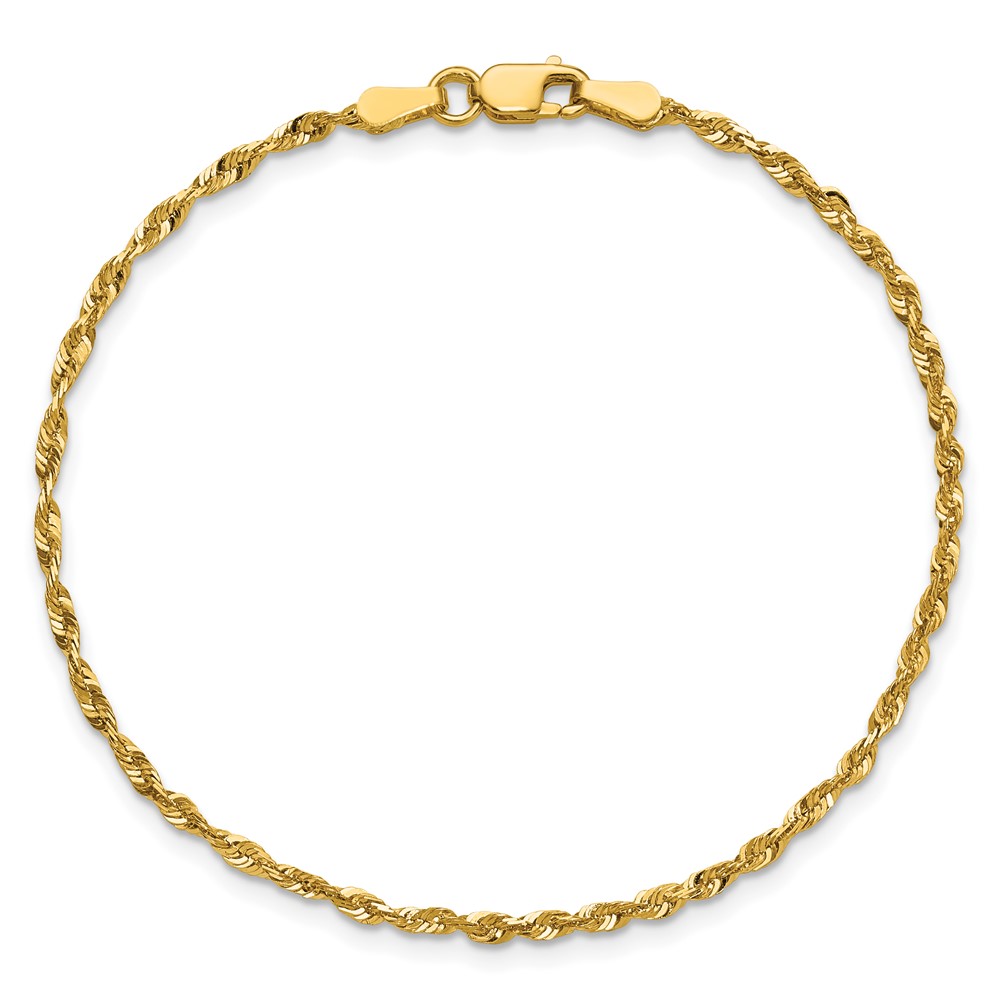 10k 2.0mm Extra-Light D/C Rope Chain Anklet - Image 5