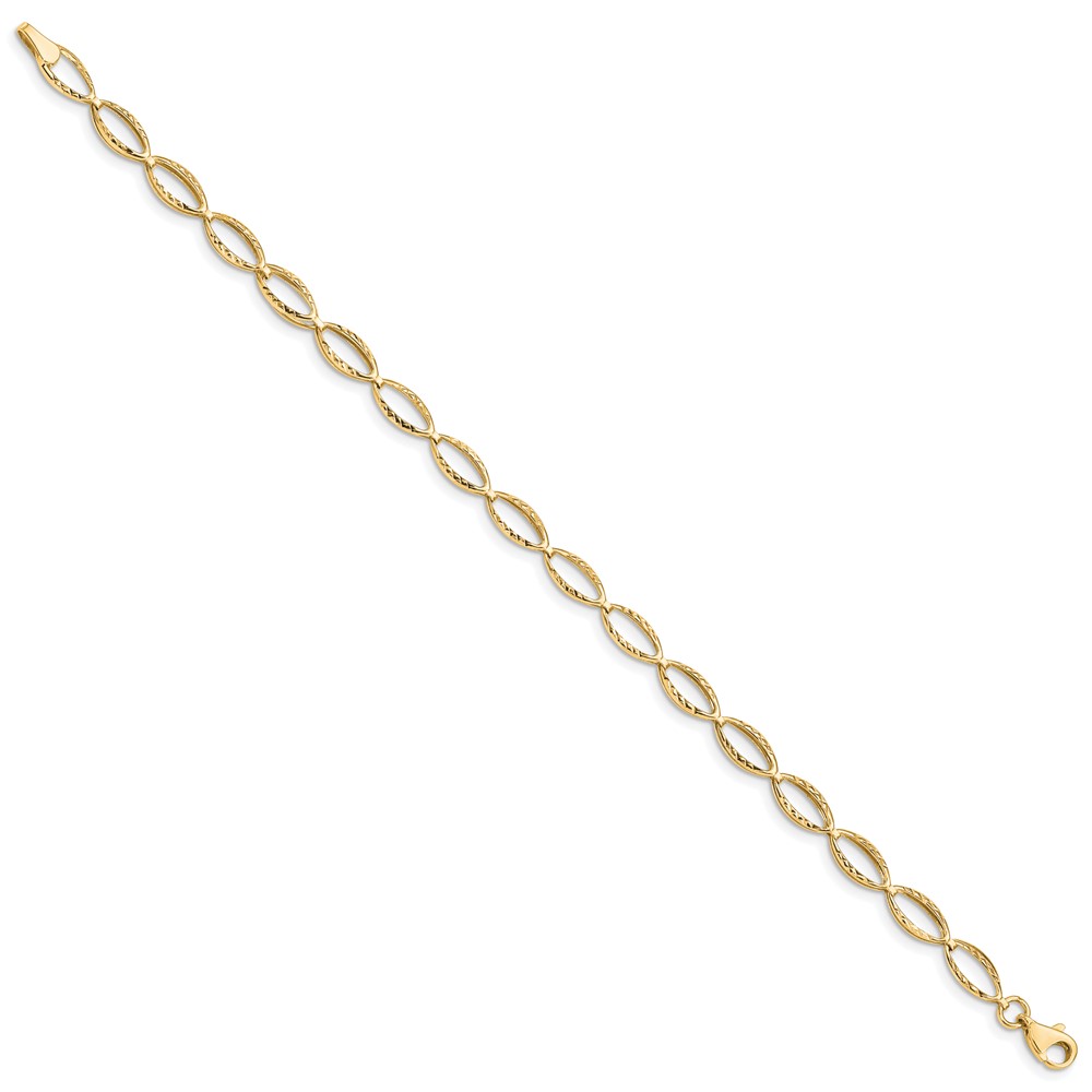 10k Polished Oval Link Bracelet - Image 2