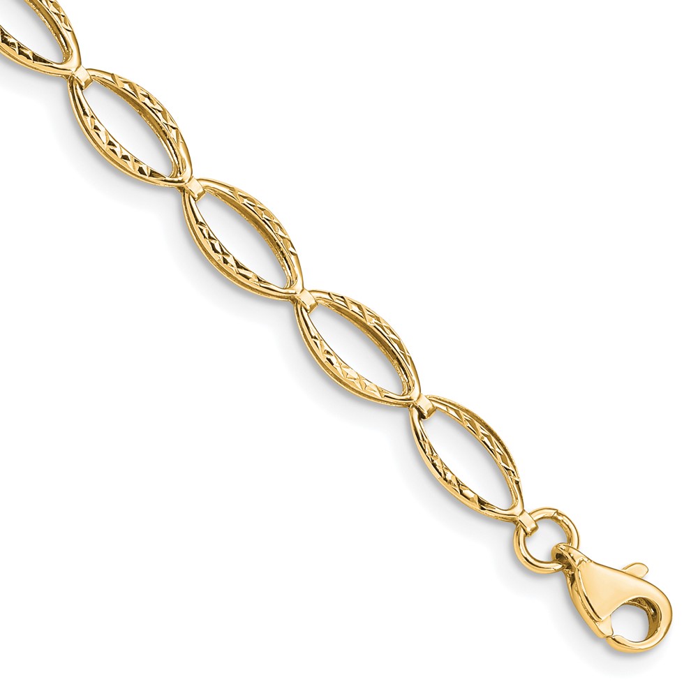 10k Polished Oval Link Bracelet - Image 1