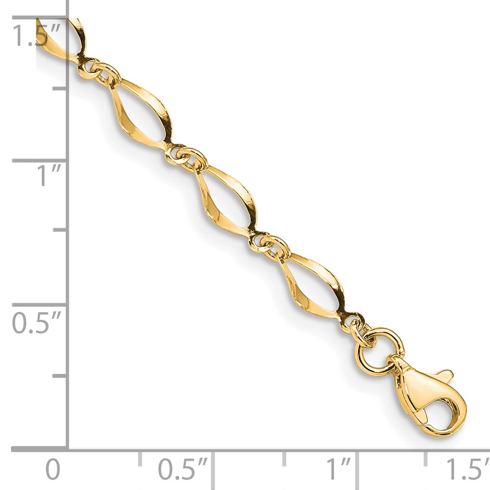 10k Polished Fancy Link Bracelet - Image 4
