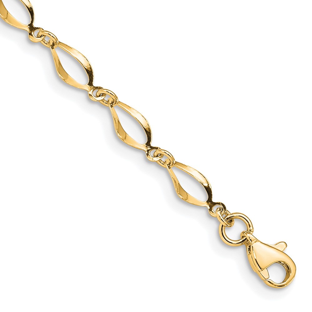 10k Polished Fancy Link Bracelet - Image 1