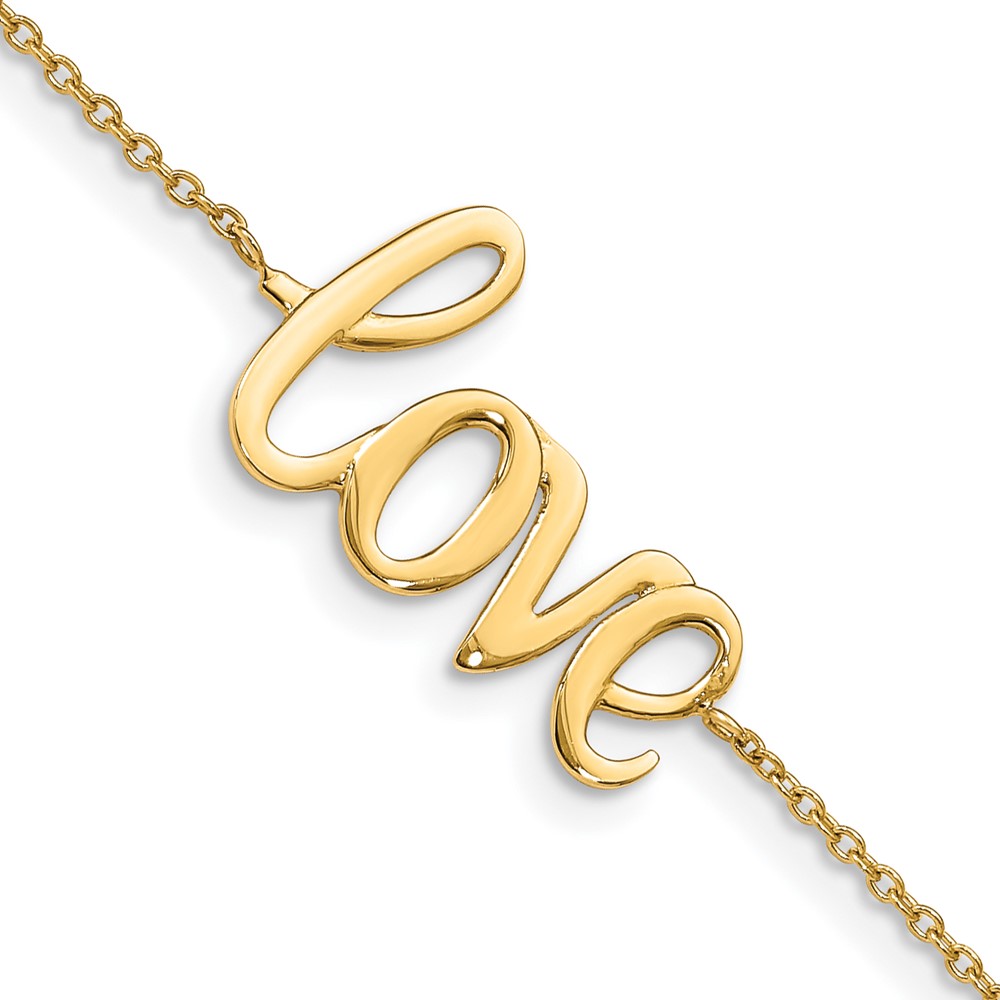 10K Polished LOVE Bracelet - Image 1