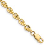10k Polished Diamond-cut Leaf 7 inch Bracelet