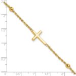 10k D/C Beaded Cross 7.5in Bracelet - Image 5