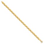 10K Polished and Satin Fancy Link 7.5 inch Bracelet - Image 2