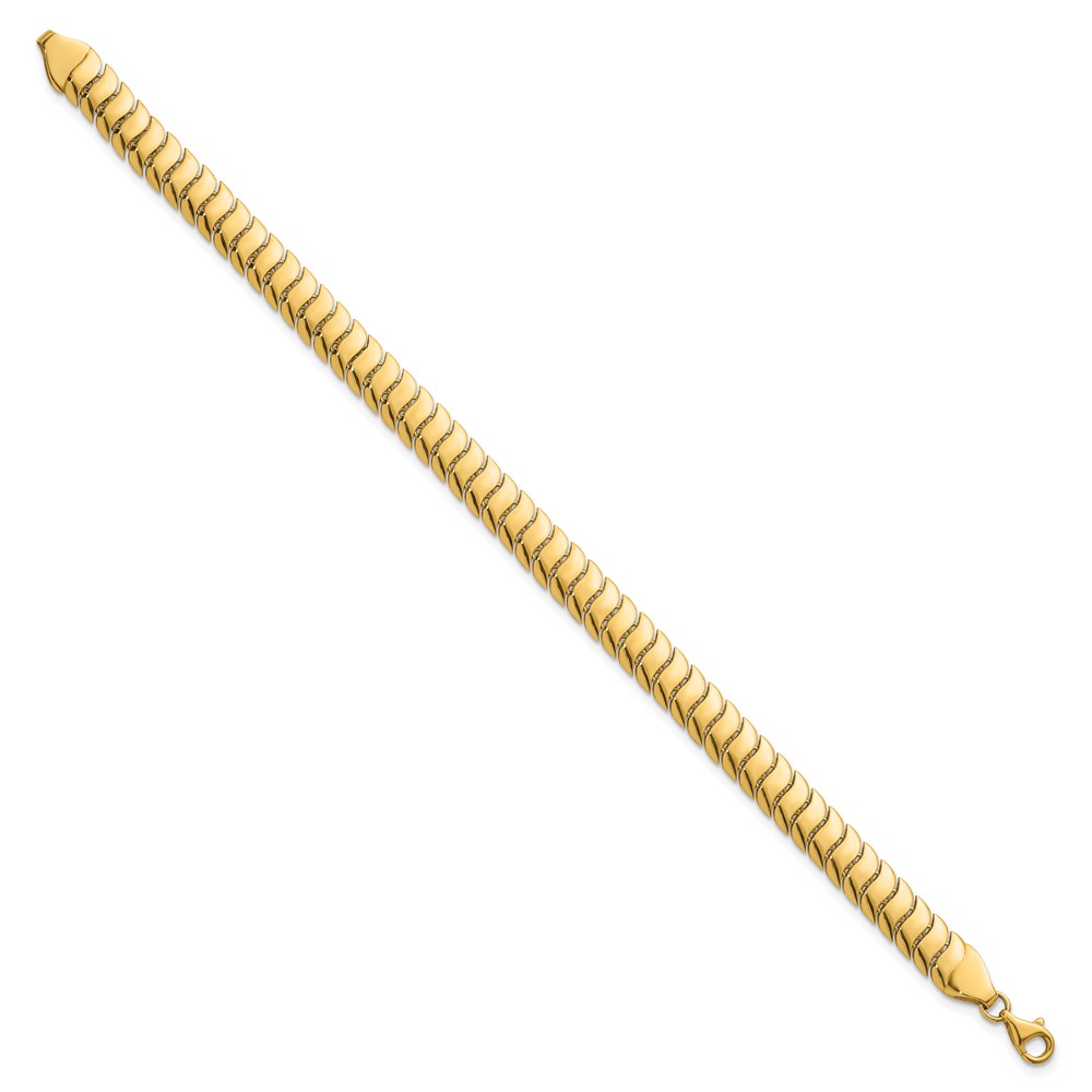 10K Polished Fancy Herringbone Link 7.5 inch Bracelet - Image 2