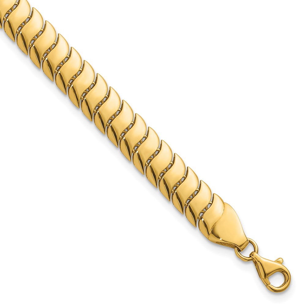 10K Polished Fancy Herringbone Link 7.5 inch Bracelet - Image 1