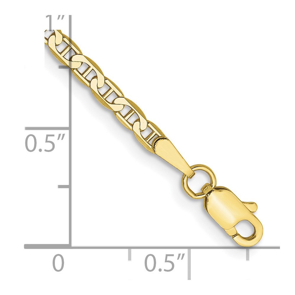 10k 2.4mm Concave Anchor Chain Anklet - Image 3