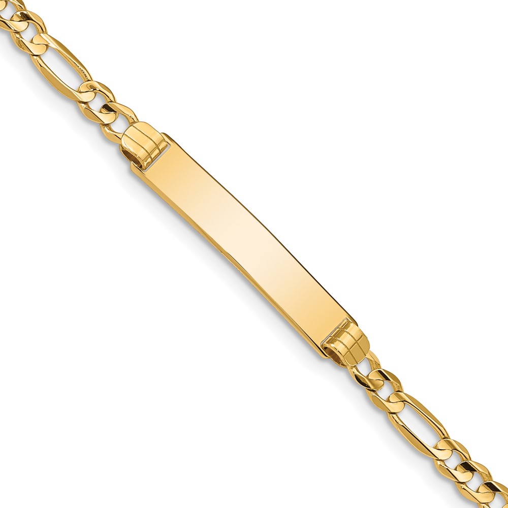 10k Figaro Link ID Bracelet - Image 1