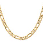 10K 7.5mm Flat Figaro Chain - Image 2