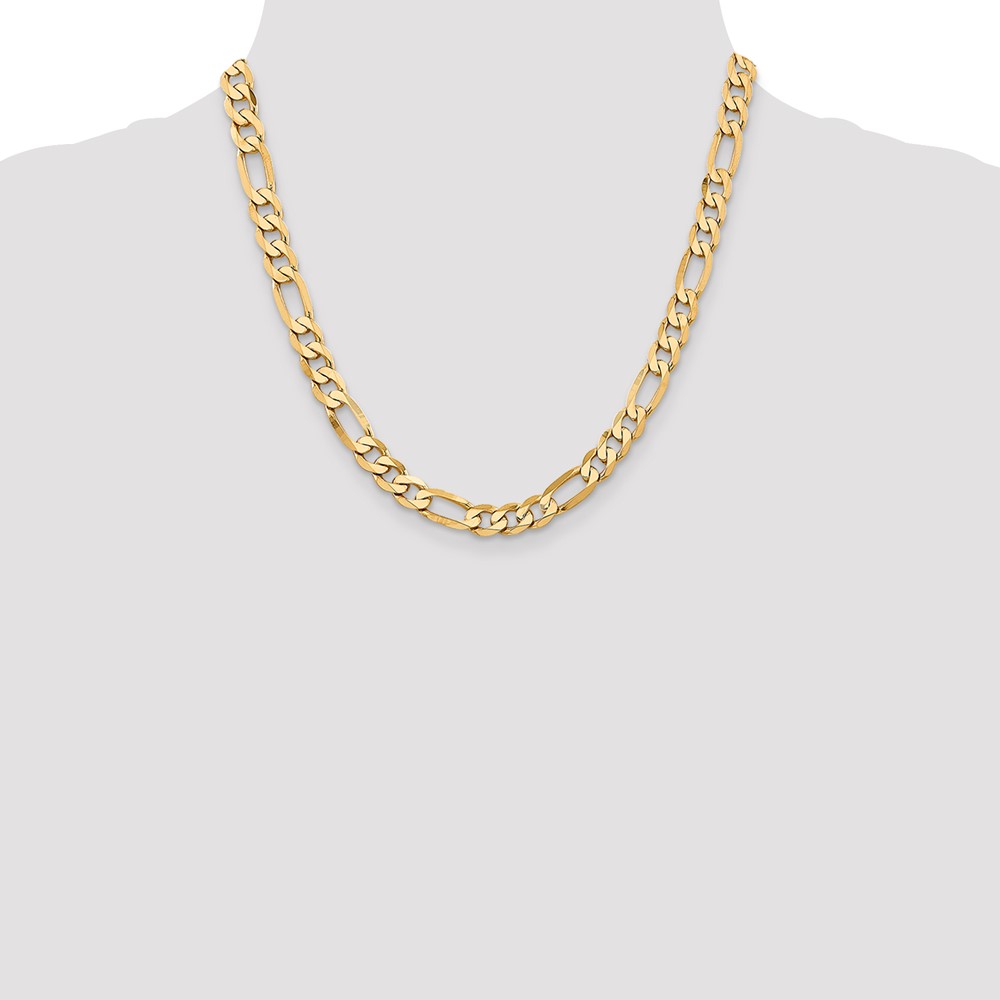 10K 7.5mm Flat Figaro Chain - Image 4
