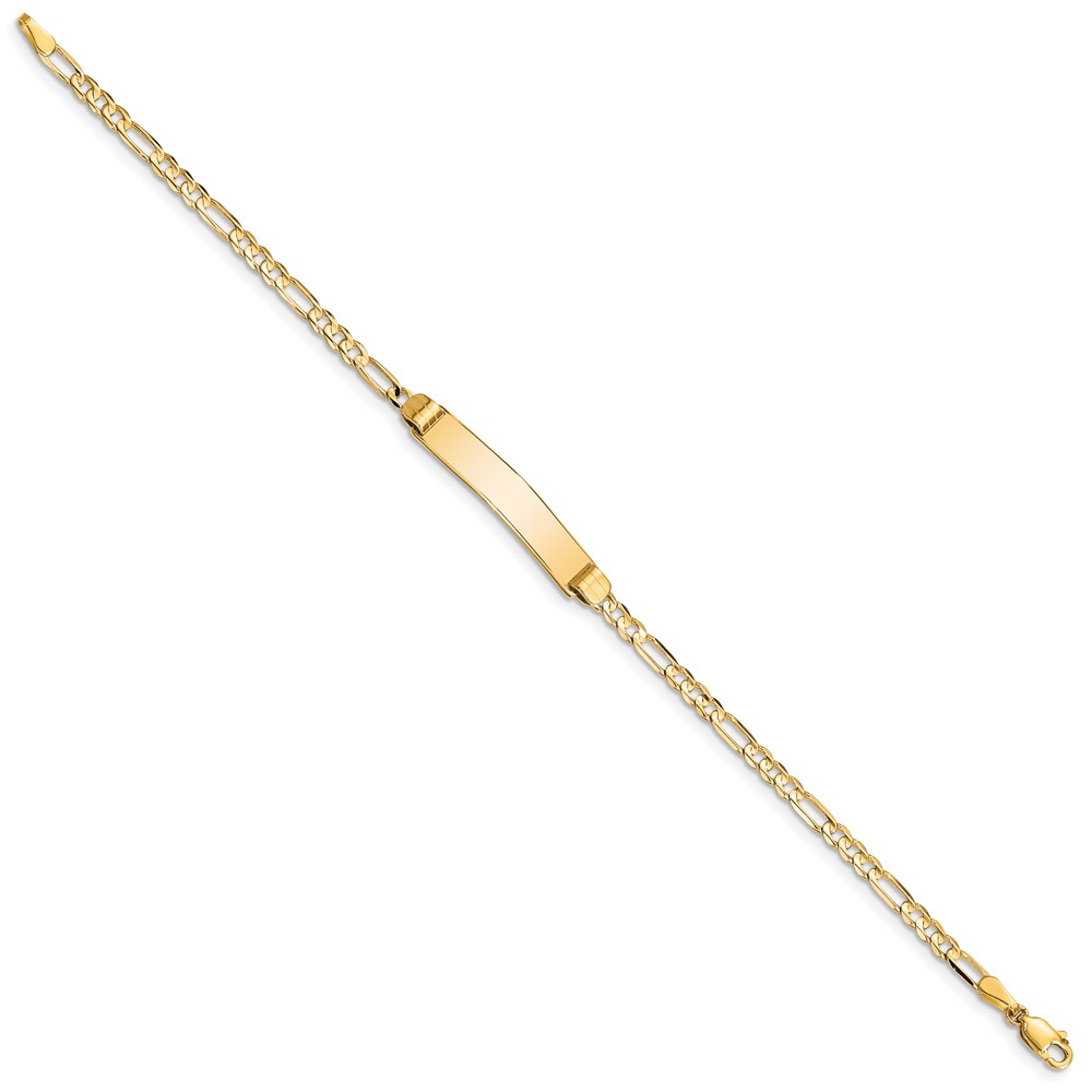 10k Figaro Link ID Bracelet - Image 2