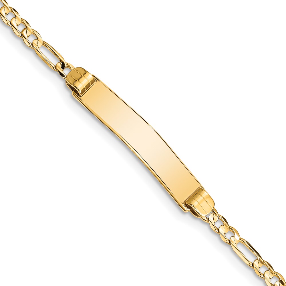 10k Figaro Link ID Bracelet - Image 1