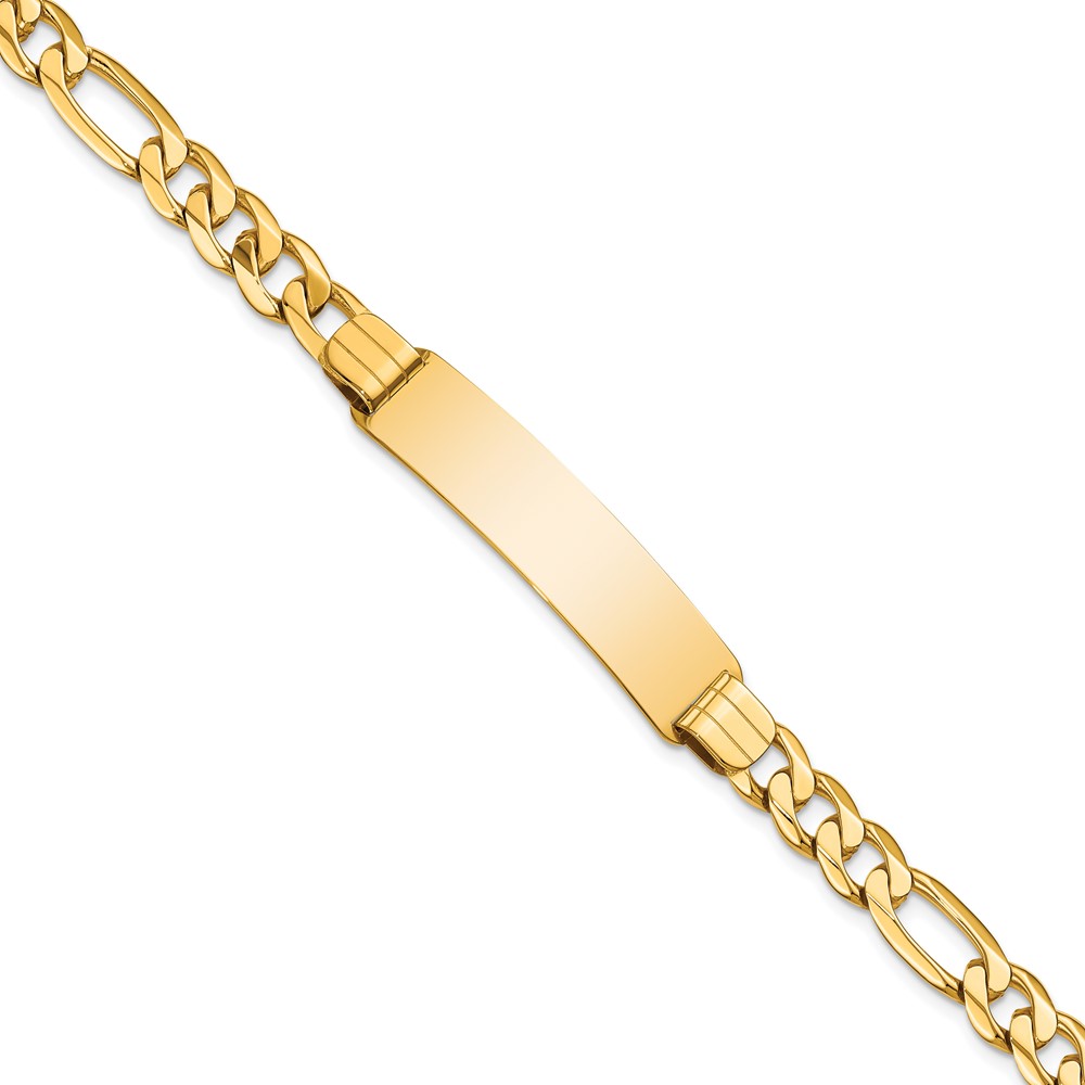 10k Figaro Link ID Bracelet - Image 1