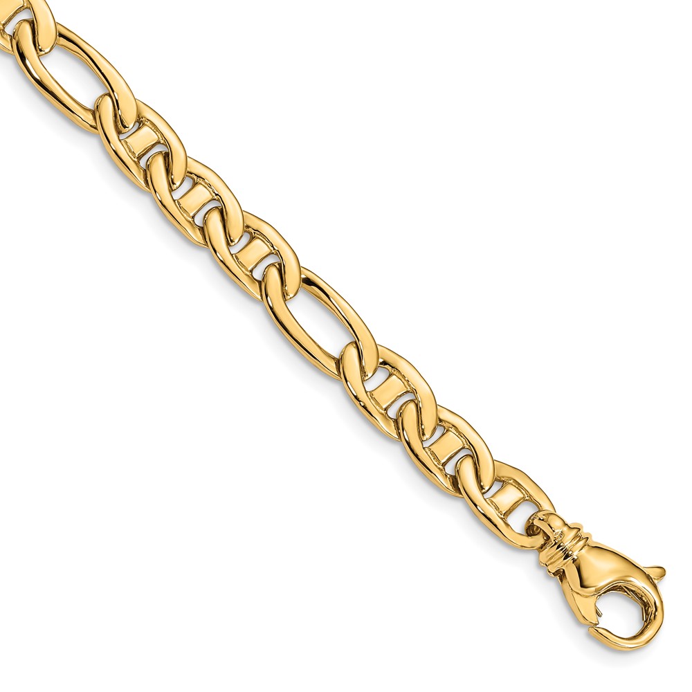 10k 6.5mm Solid Hand-Polished 3 & 1 Flat Anchor Bracelet - Image 1